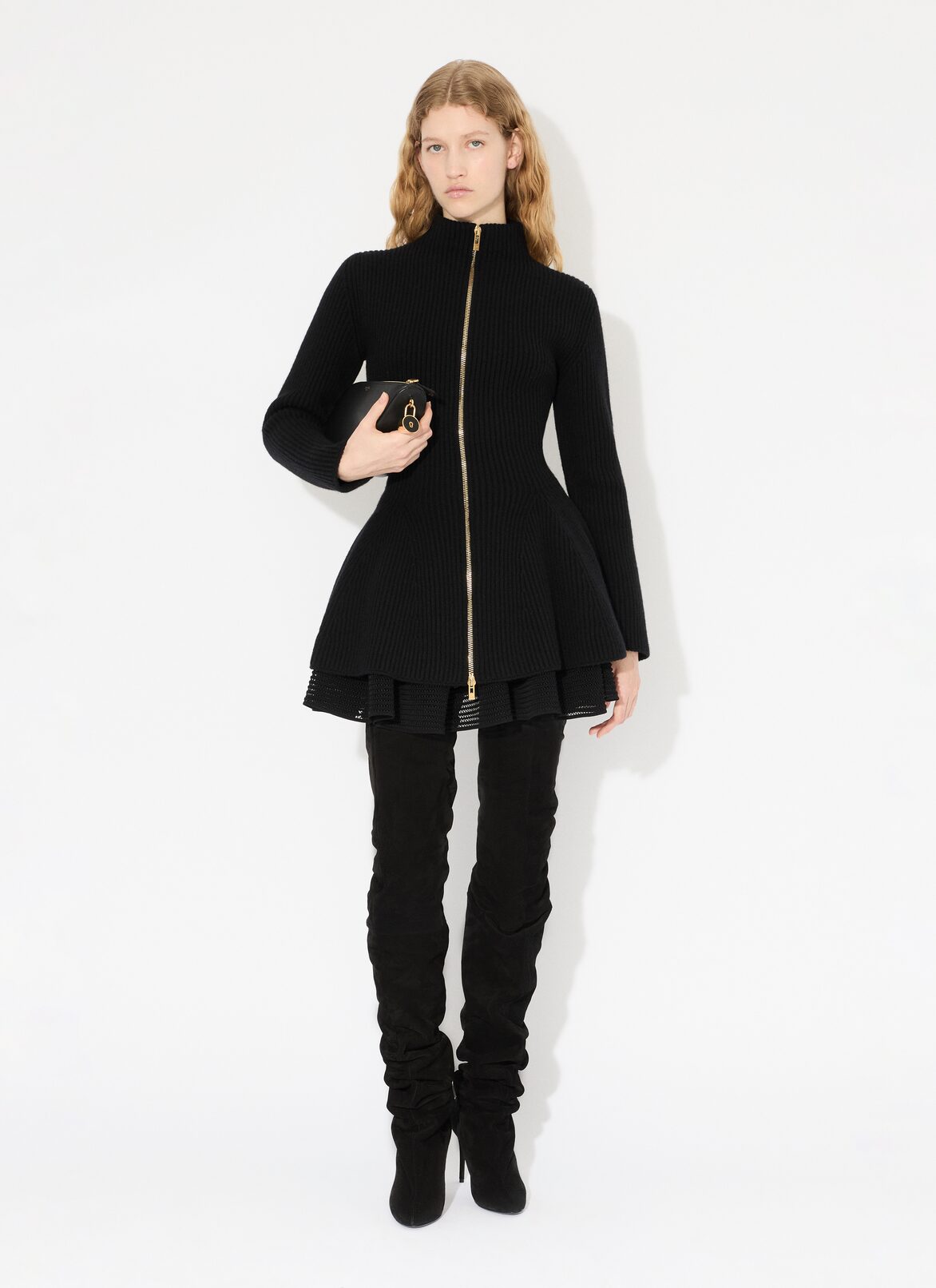 CRINOLINE KNIT MINI SKIRT ALAÏA BLACK CRINOLINE KNIT MINI SKIRT